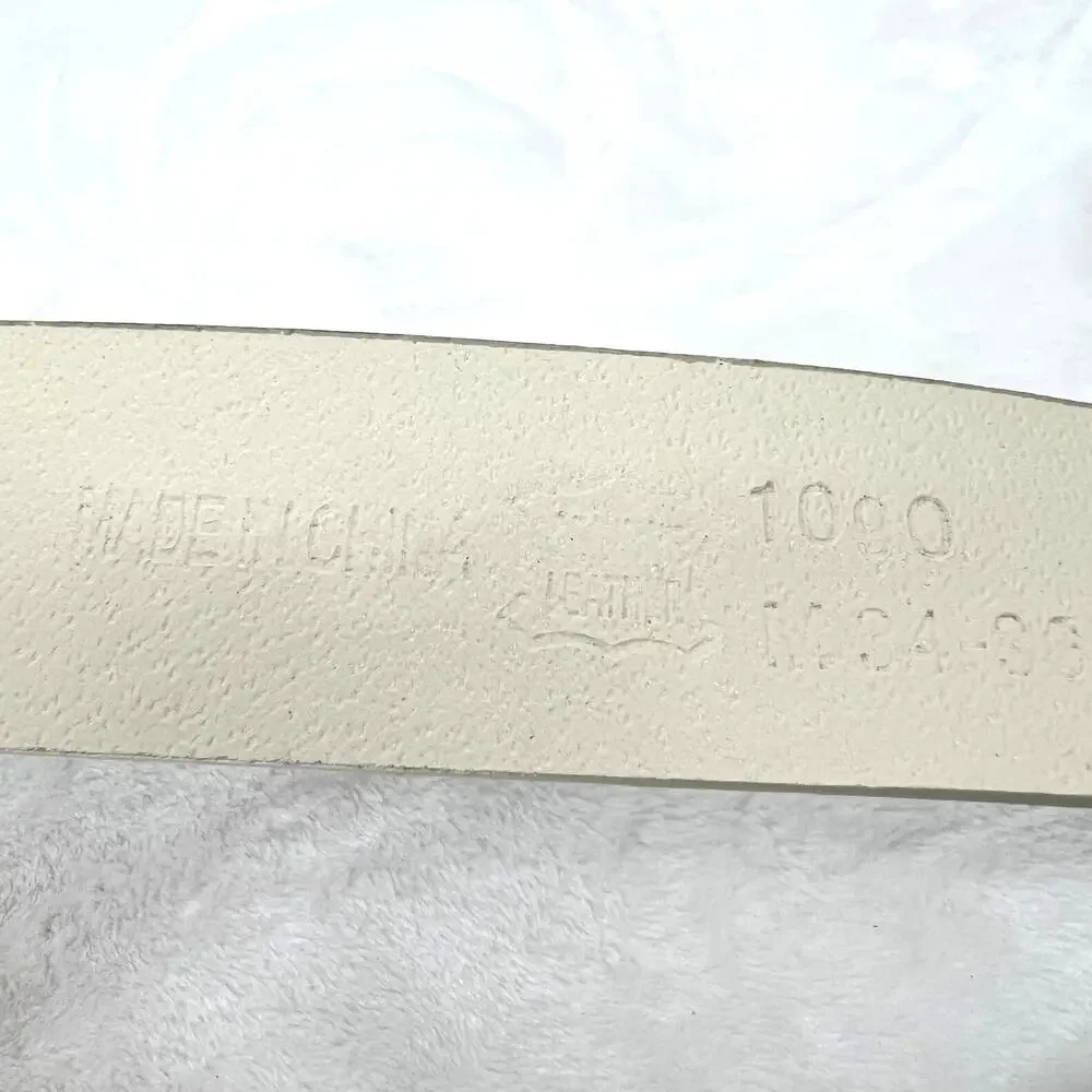 Bone Color Embellished Leather Belt L Western Sparkle Fairy Retro Casual